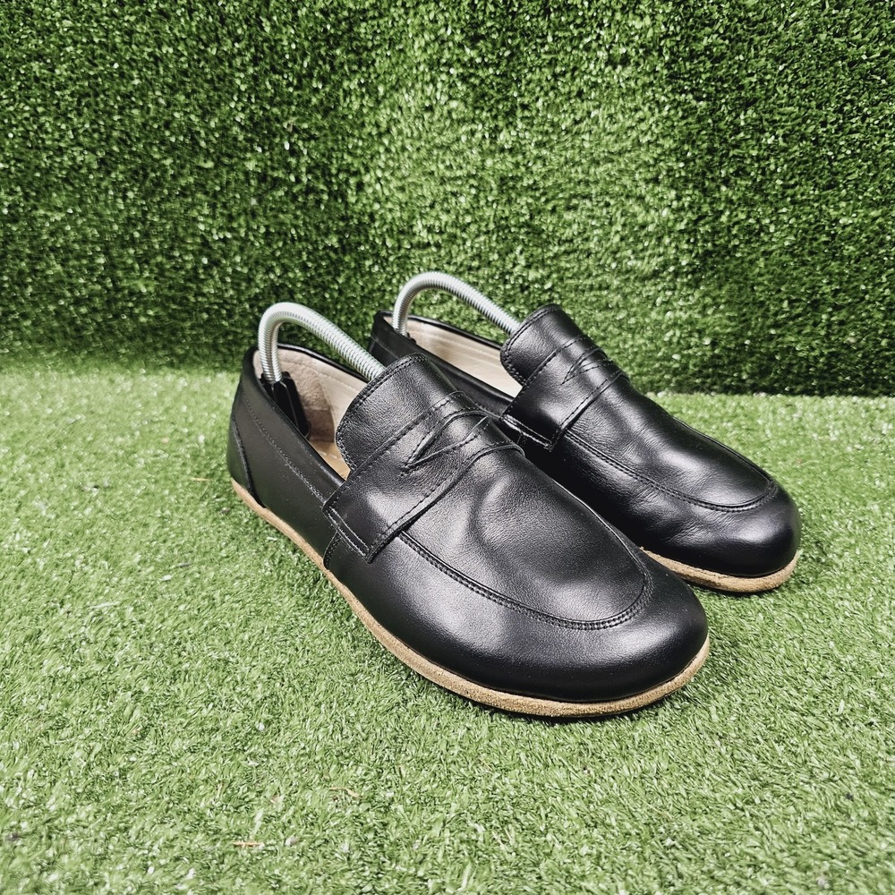 Earthing Harmony Black Leather Grounding Earthing Barefoot Penny Loafers Mens 9